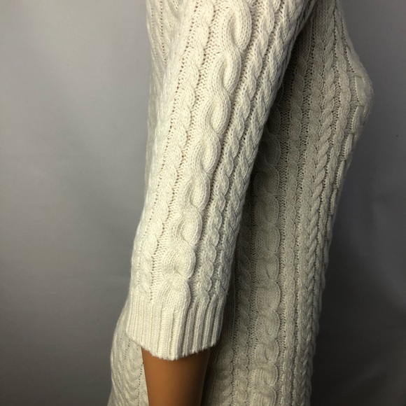 Zara knit off white long sweater dress boat neck M - Picture 7 of 8